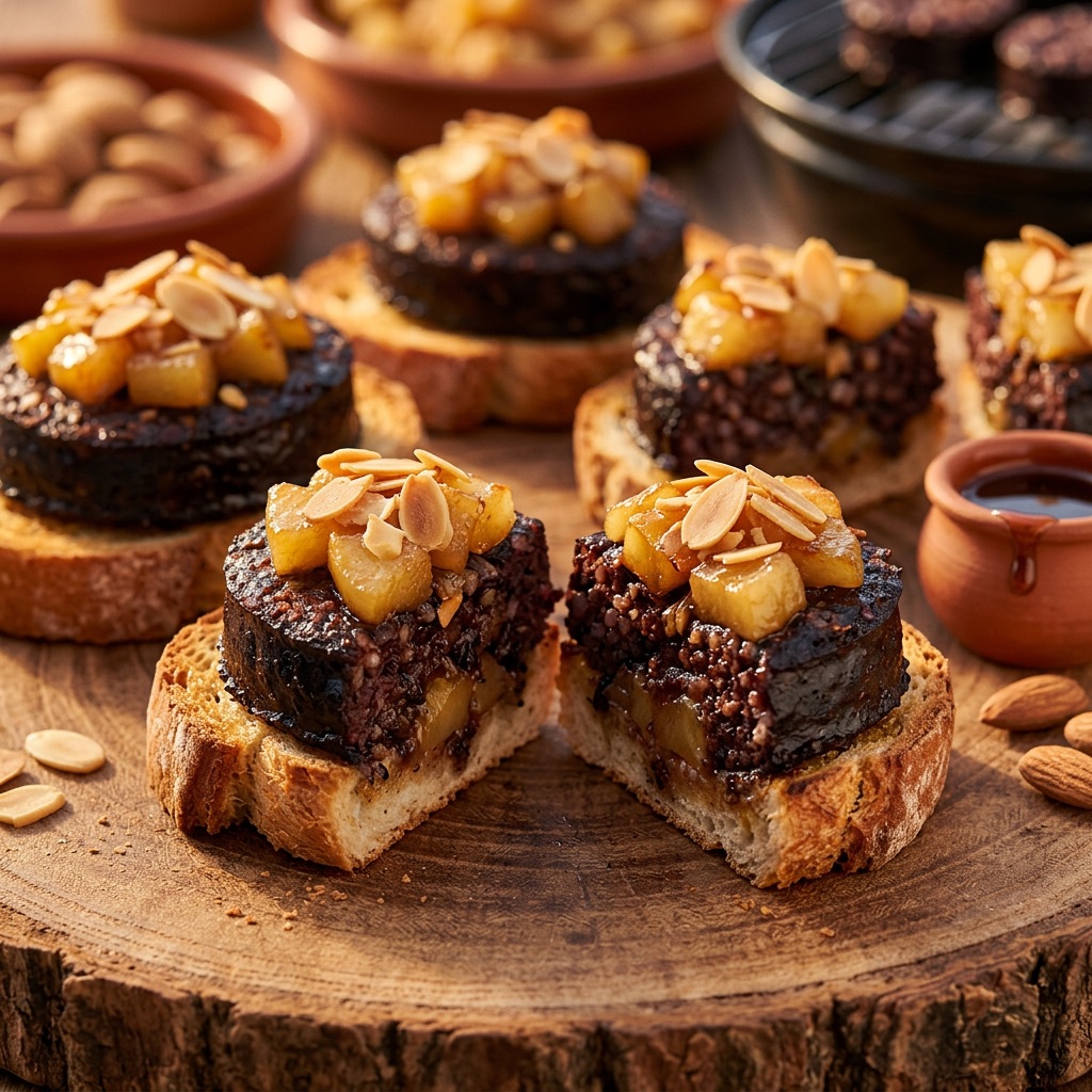 Montadito de morcilla dulce